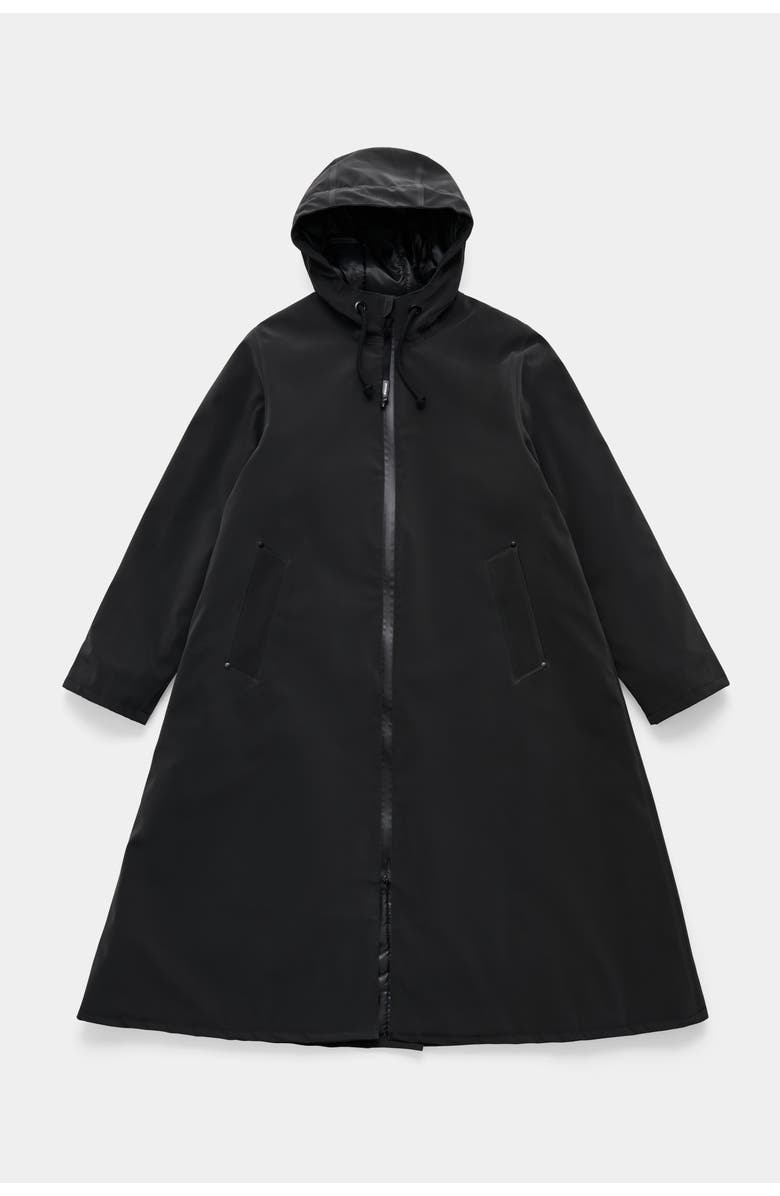 Stutterheim Mosebacke Long Matte Winter Coat, Alternate, color, Black