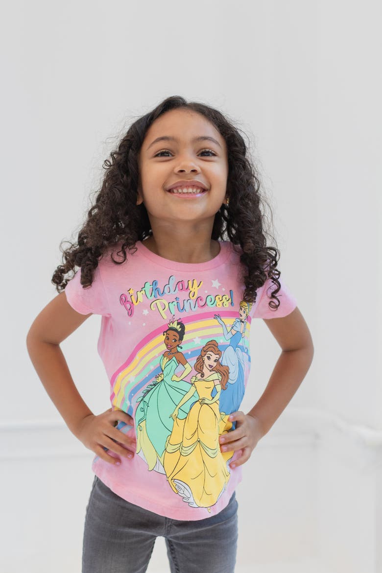Princess Birthday Graphic T-Shirt, Alternate, color, Tiana Belle Pink