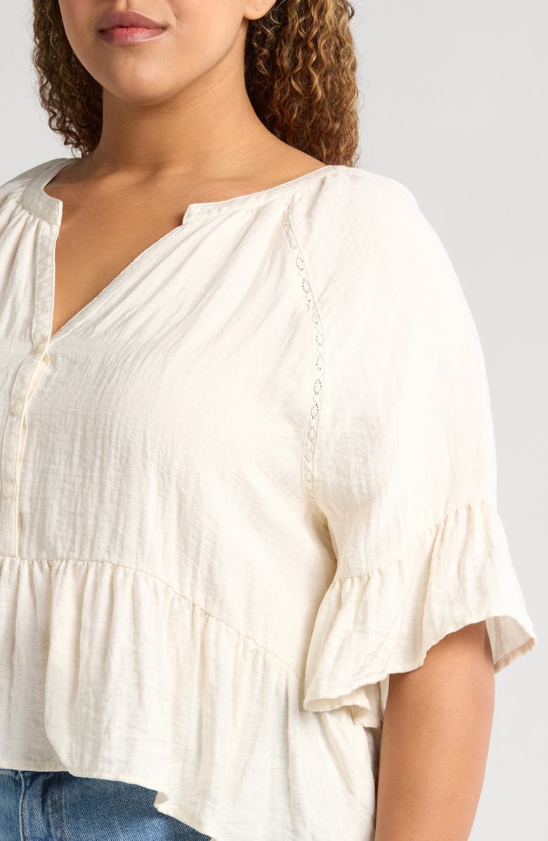 Treasure & Bond Ruffle Peplum Top, Alternate, color, Ivory Egret