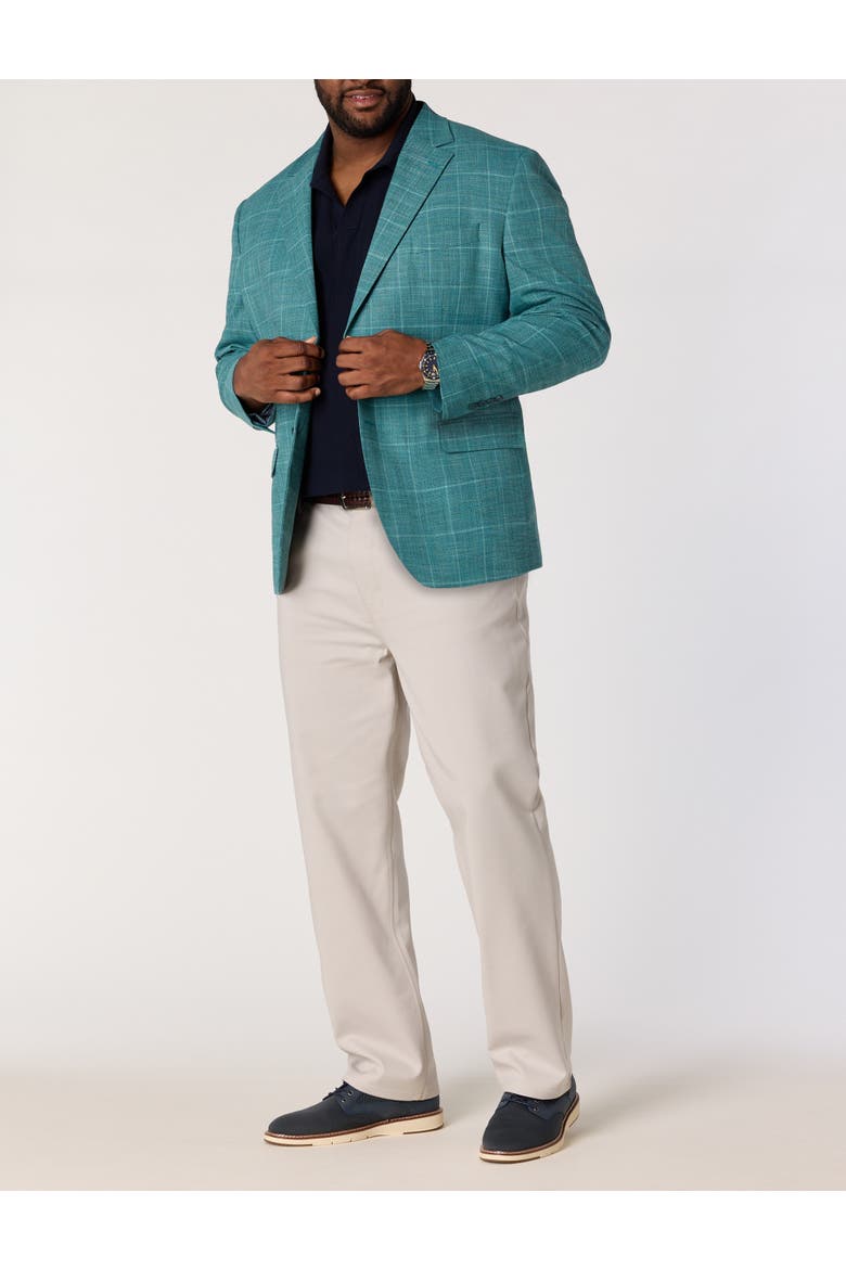 Big & Tall  Textured Windowpane Sport Coat, Alternate, color, TEAL