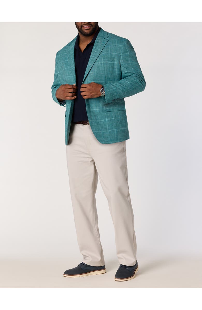 Oak Hill by DXL Big & Tall  Textured Windowpane Sport Coat, Alternate, color, Teal