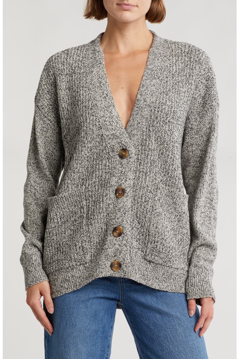 Suede Elbow Patch Cardigan (Women) | Nordstrom
