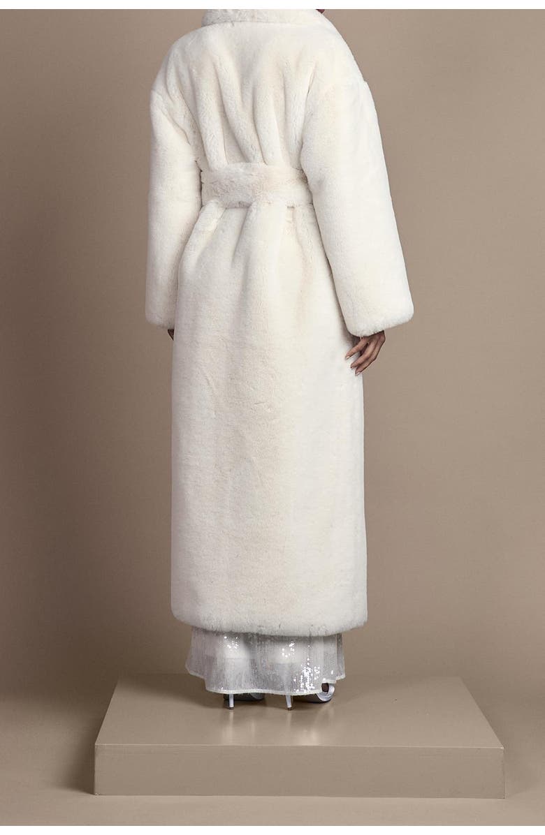 Coast Occasion Belted Longline Fur Coat, Alternate, color, Ivory