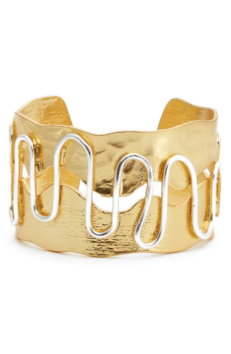 Karine Sultan Swirl Cuff, Main, color, Gold