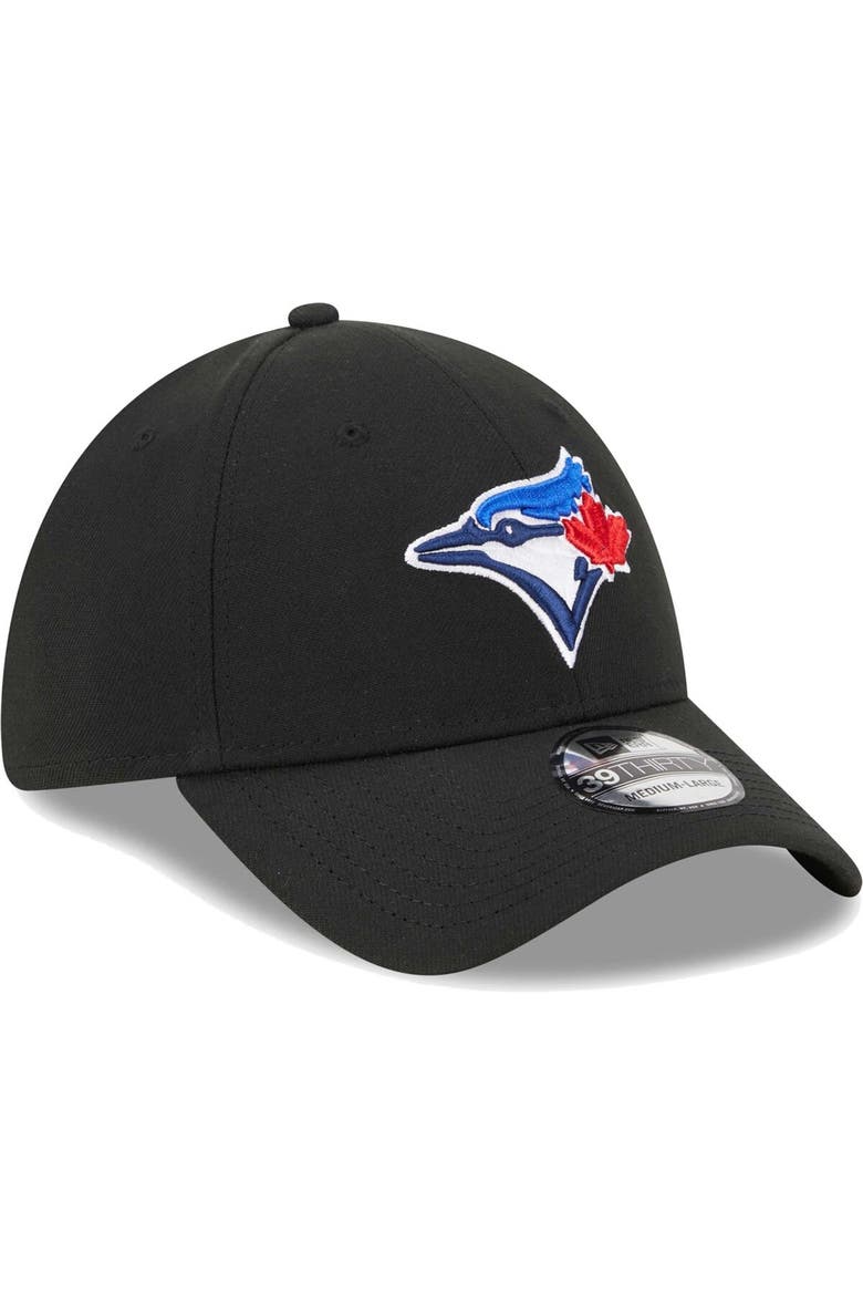 Men's New Era Black Toronto Blue Jays Logo 39THIRTY Flex Hat, Alternate, color, Black