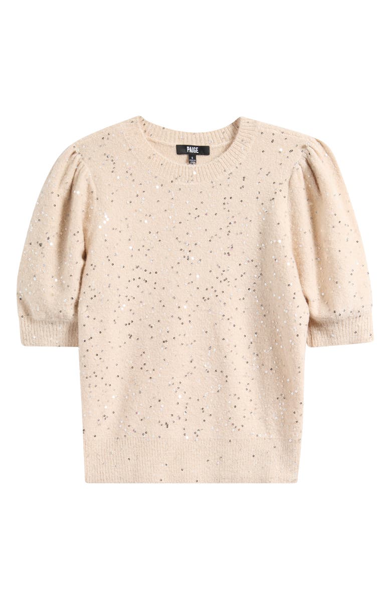 PAIGE Gladiolus Sequin Embellished Crewneck Sweater, Alternate, color, Soft Pink