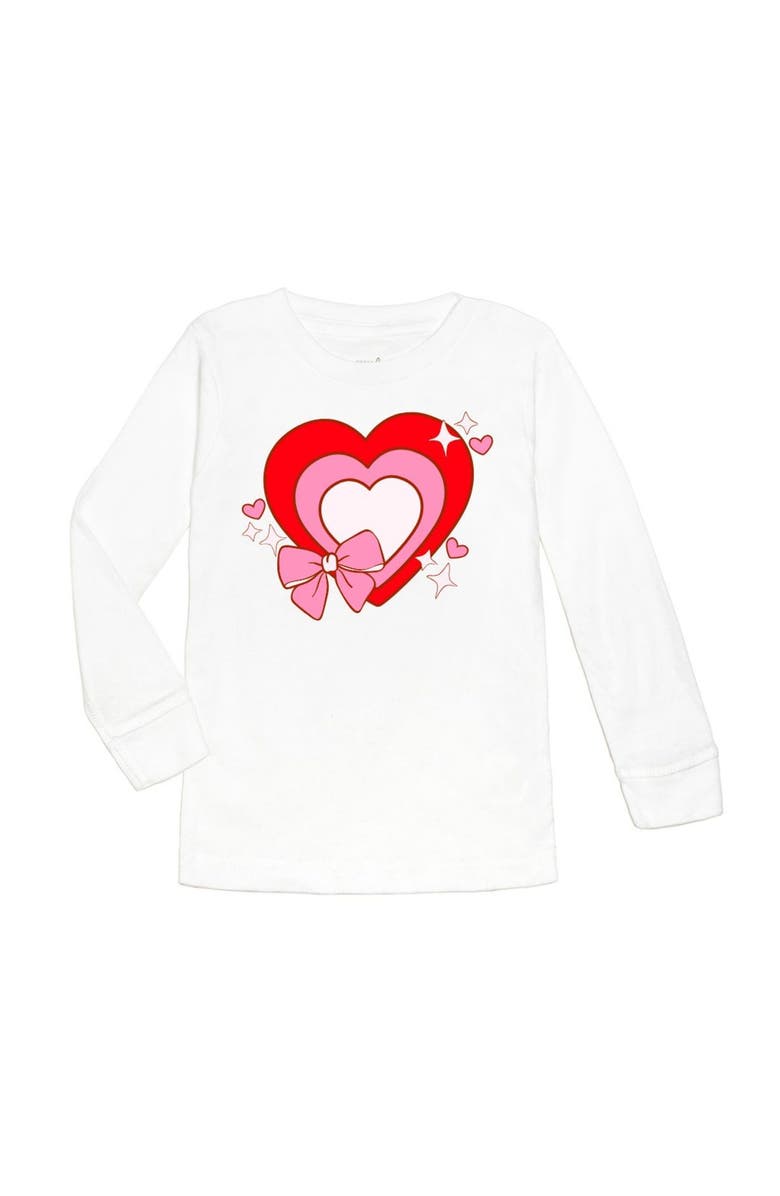 Sweet Wink Bow Love Valentine
s Day Long Sleeve Shirt, Main, color, White