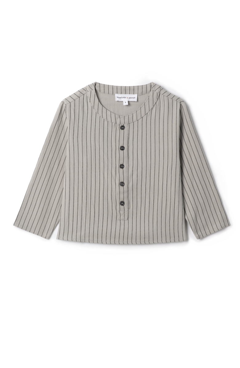 Charlotte & George Woven Striped Button Up Shirt, Main, color, Grey