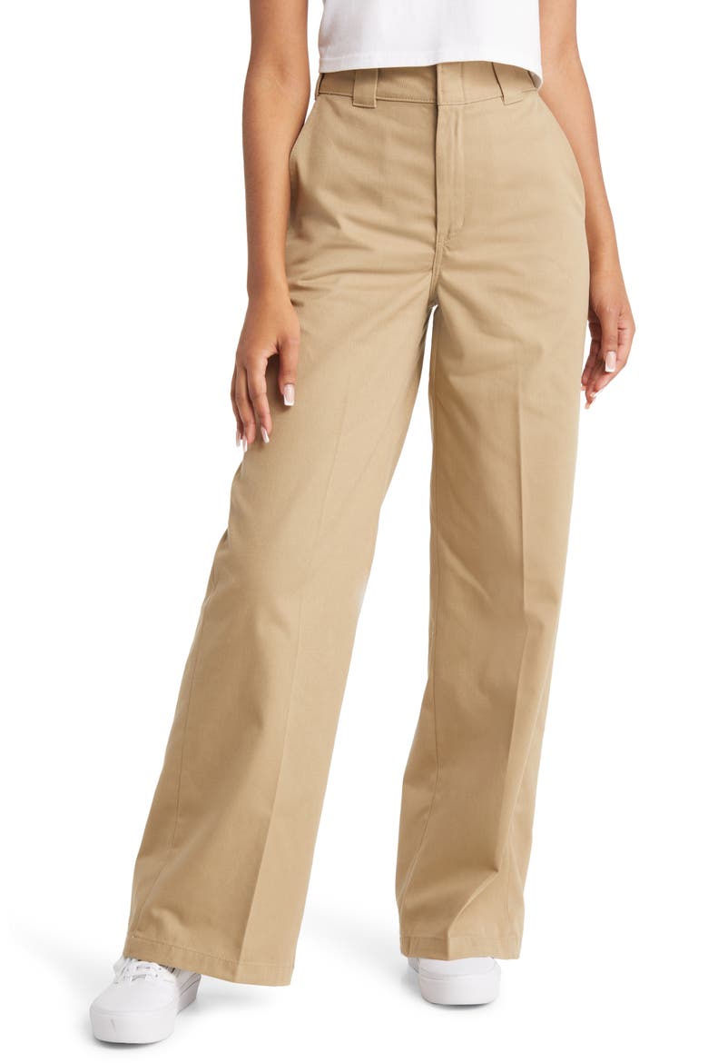 Wide Leg Twill Pants, Main, color, STONEWASHED KHAKI