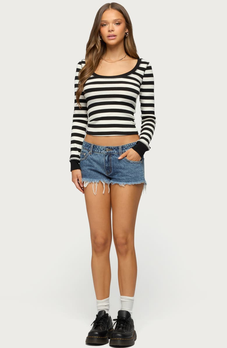 EDIKTED Rainey Stripe Scoop Neck Long Sleeve Top, Alternate, color,