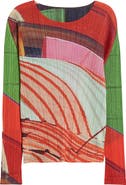 Pleats Please Issey Miyake City Collage Pleated Top