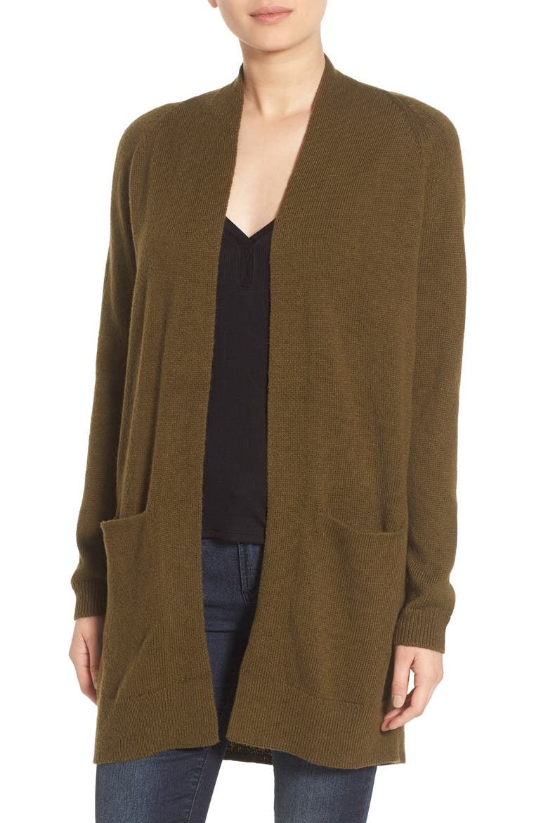 Open Front Cardigan, Main, color, OLIVE DARK
