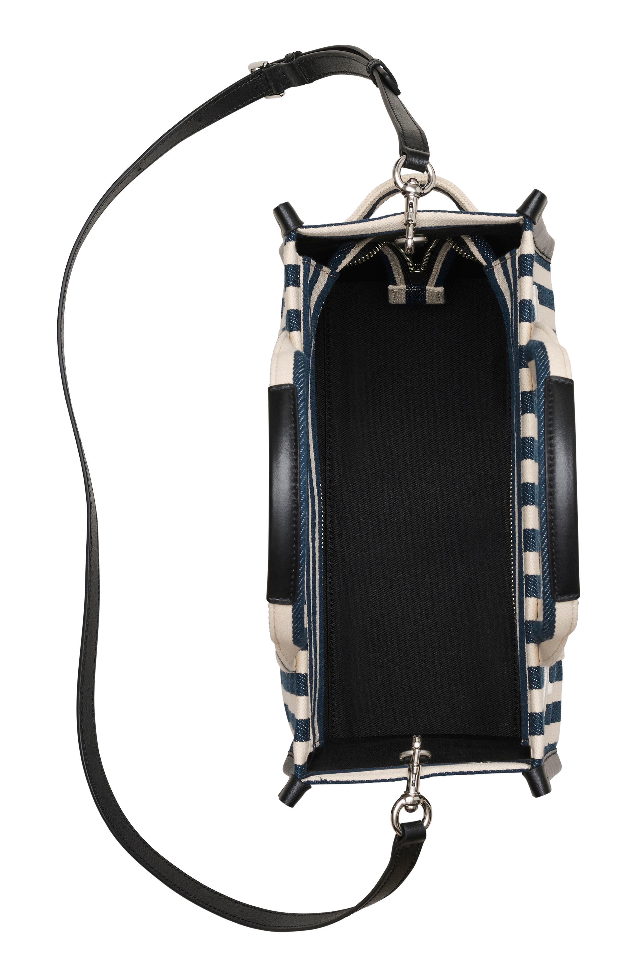 Marc Jacobs The Stripe Canvas Medium Tote, Alternate, color, Blue Sea Multi