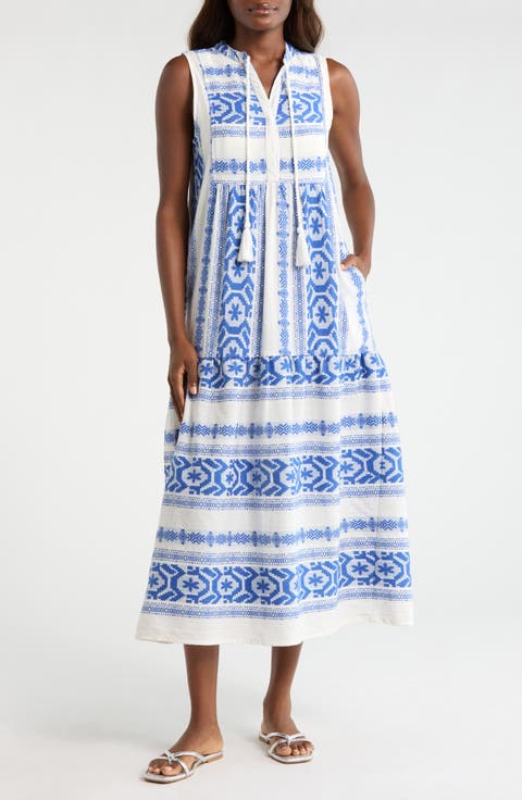 Sleeveless Cotton Cover-Up Midi Dress