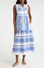 Elan Sleeveless Cotton Cover-Up Midi Dress