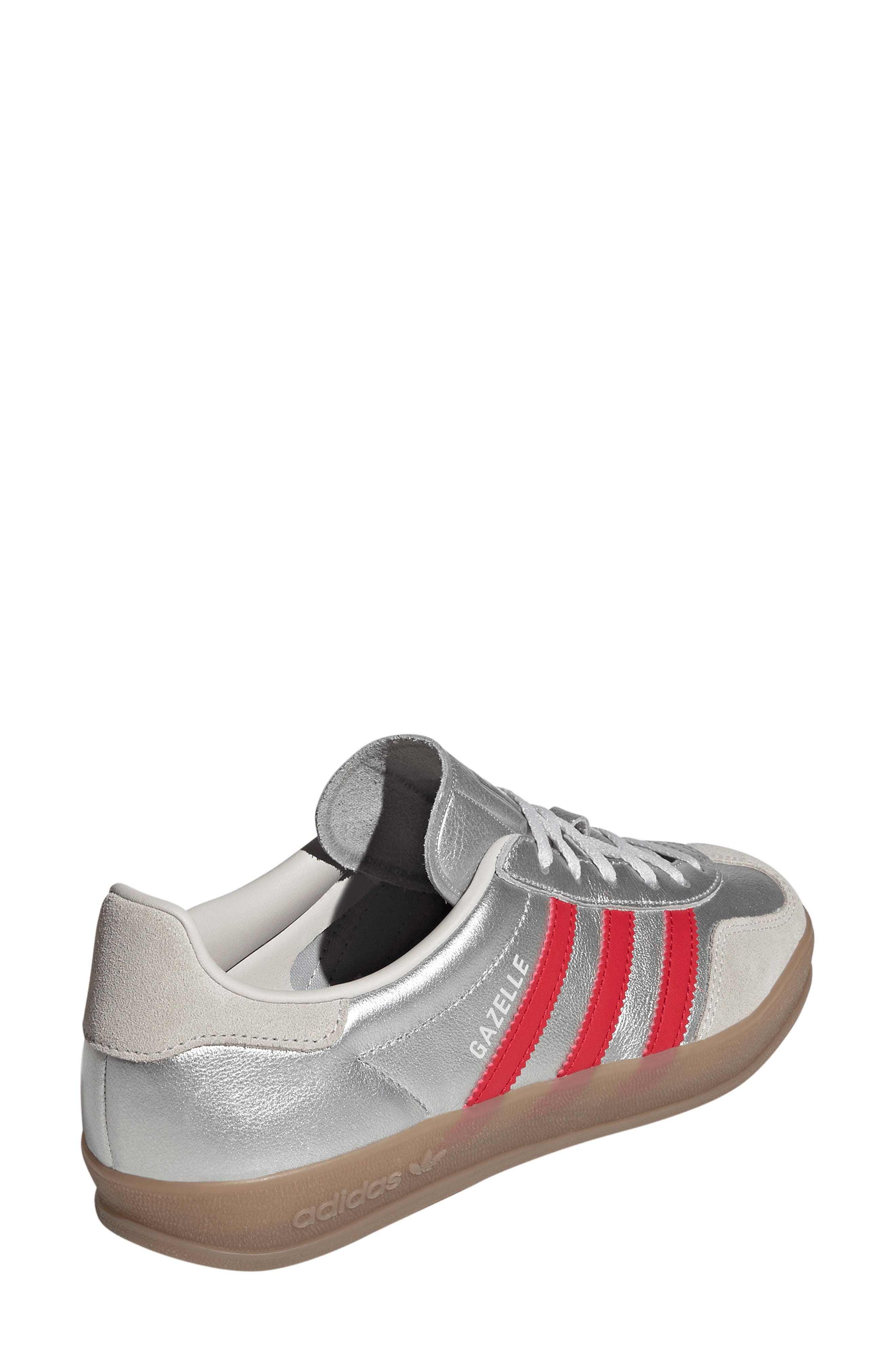 adidas Gazelle Indoor Sneaker, Alternate, color, Silver/ Scarlet/ Grey One