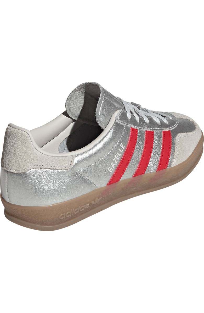 adidas Gazelle Indoor Sneaker, Alternate, color, Silver/ Scarlet/ Grey One
