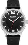 Kenneth Cole Reaction Classic Black Silicone Strap Watch, 44mm