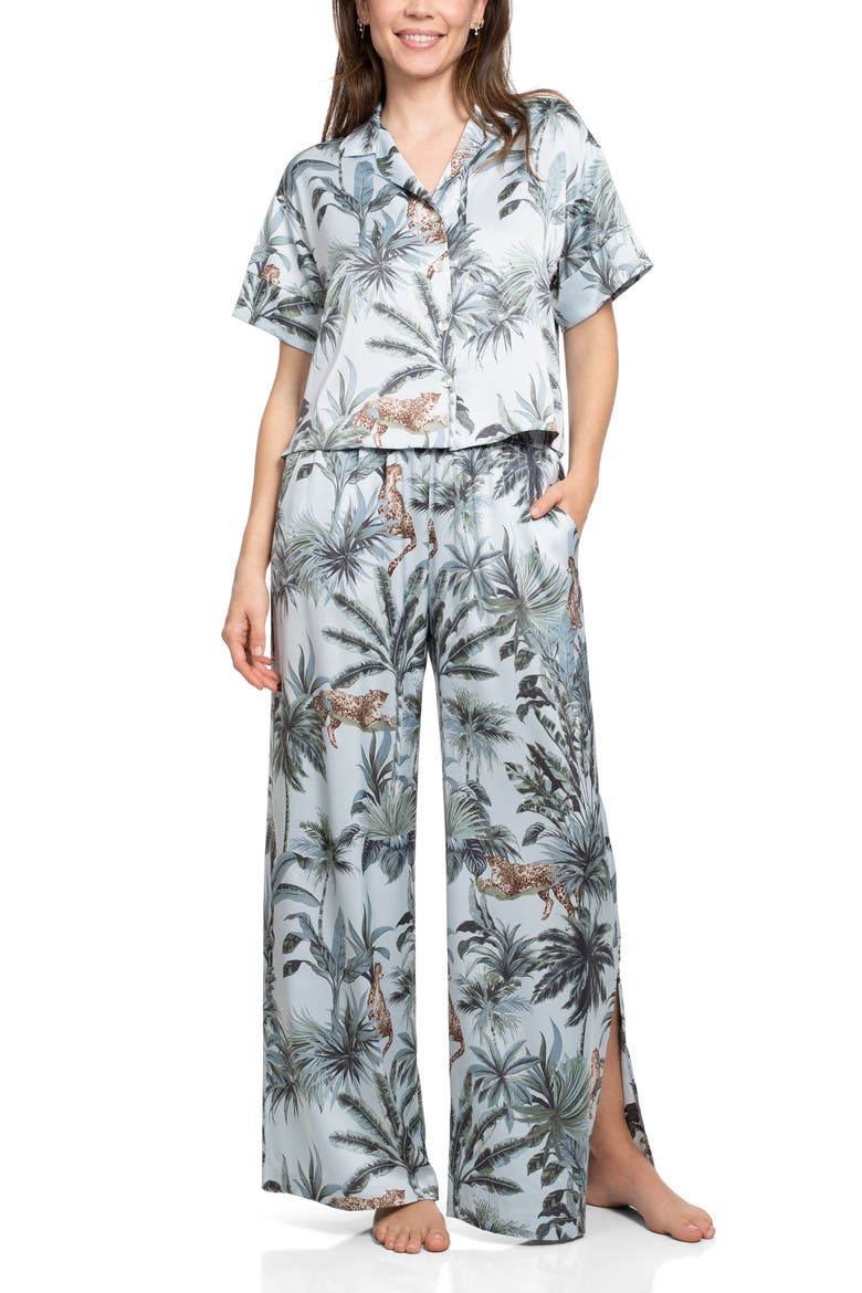 One Way Satin Pajamas, Main, color, BLUE