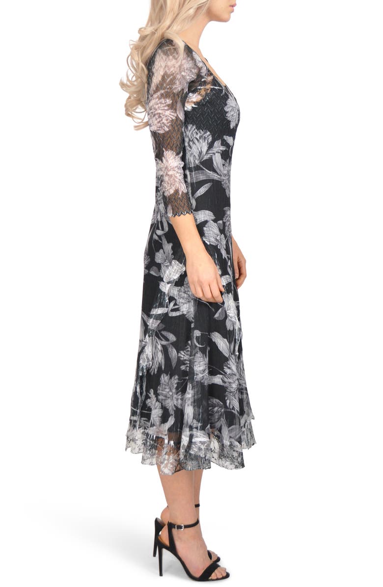 Komarov Floral Chiffon A-Line Dress, Alternate, color,