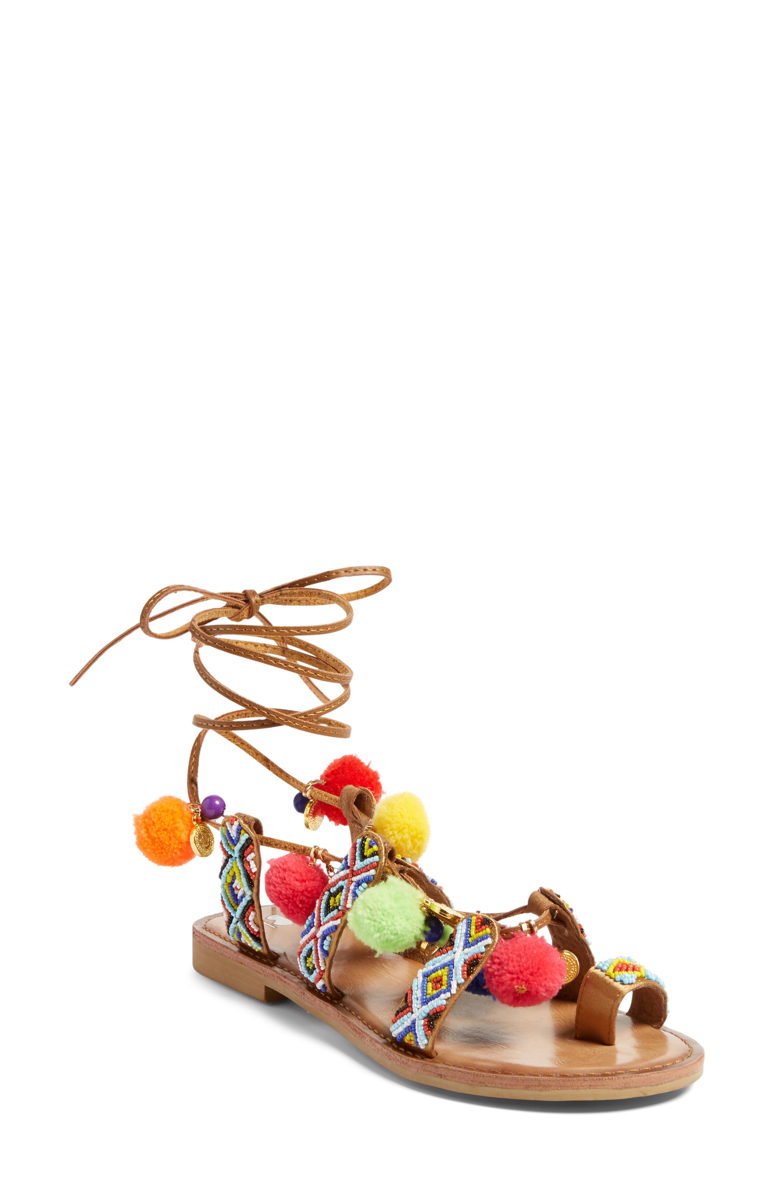 Darah Sandal, Main, color, COGNAC FABRIC
