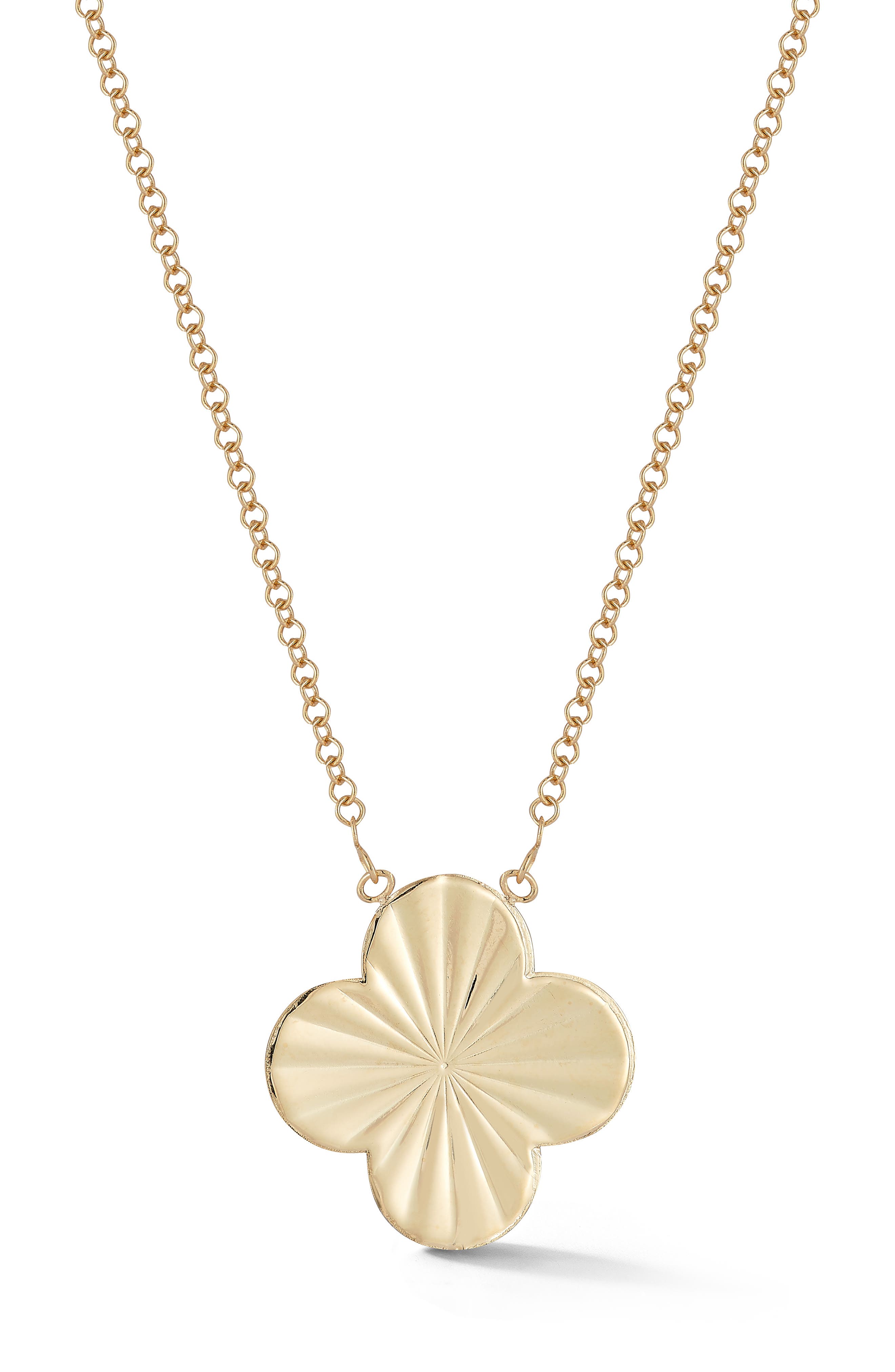 Ember Fine Jewelry 14K Gold Clover Pendant Necklace
