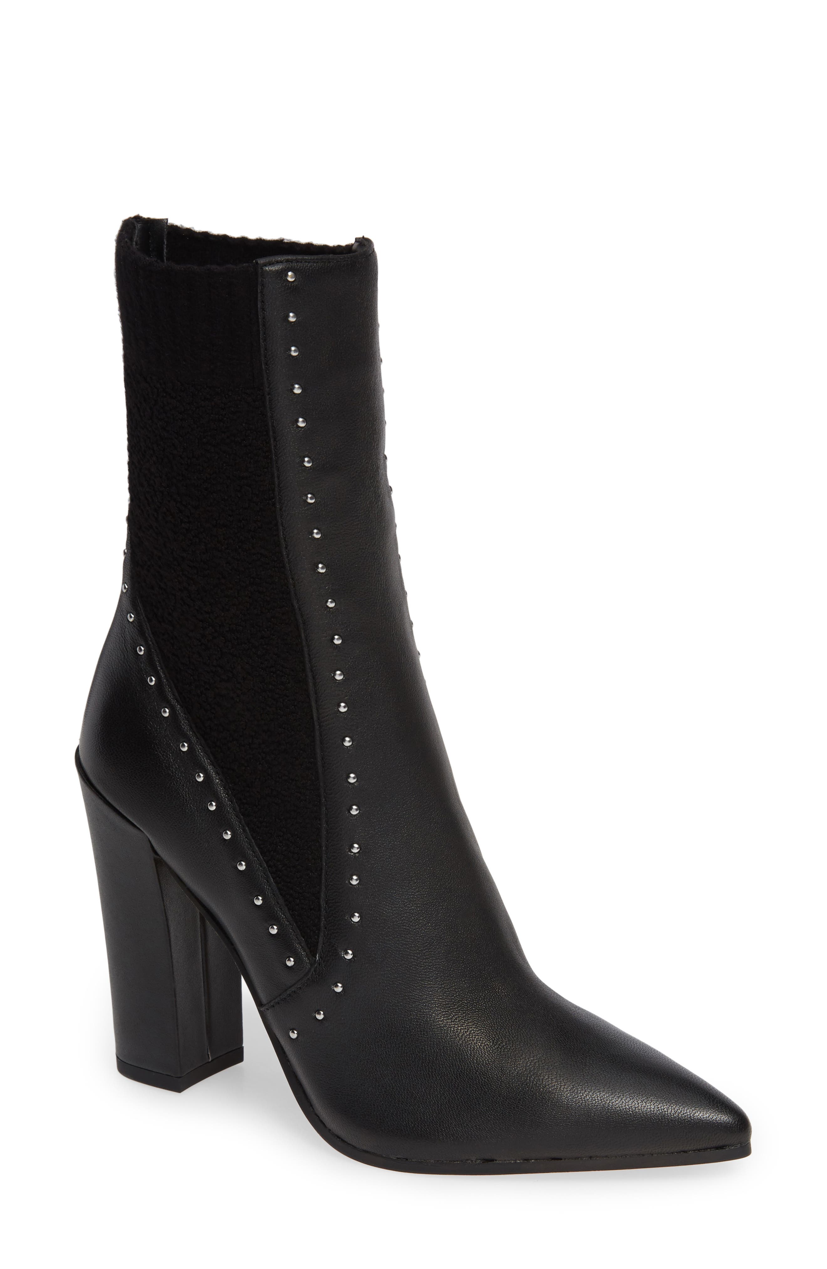 Echo Sock Boot, Main, color, BLACK LEATHER