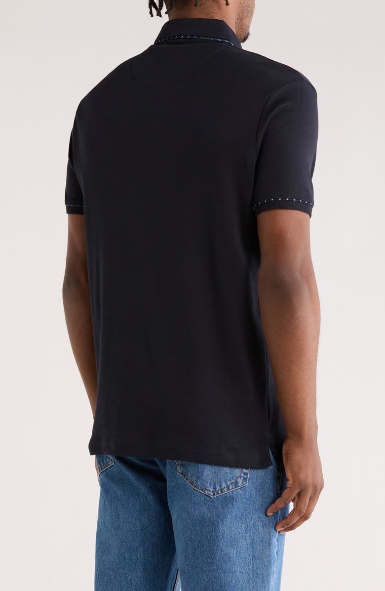 Cactus Man Short Sleeve Cotton Polo, Alternate, color, Navy