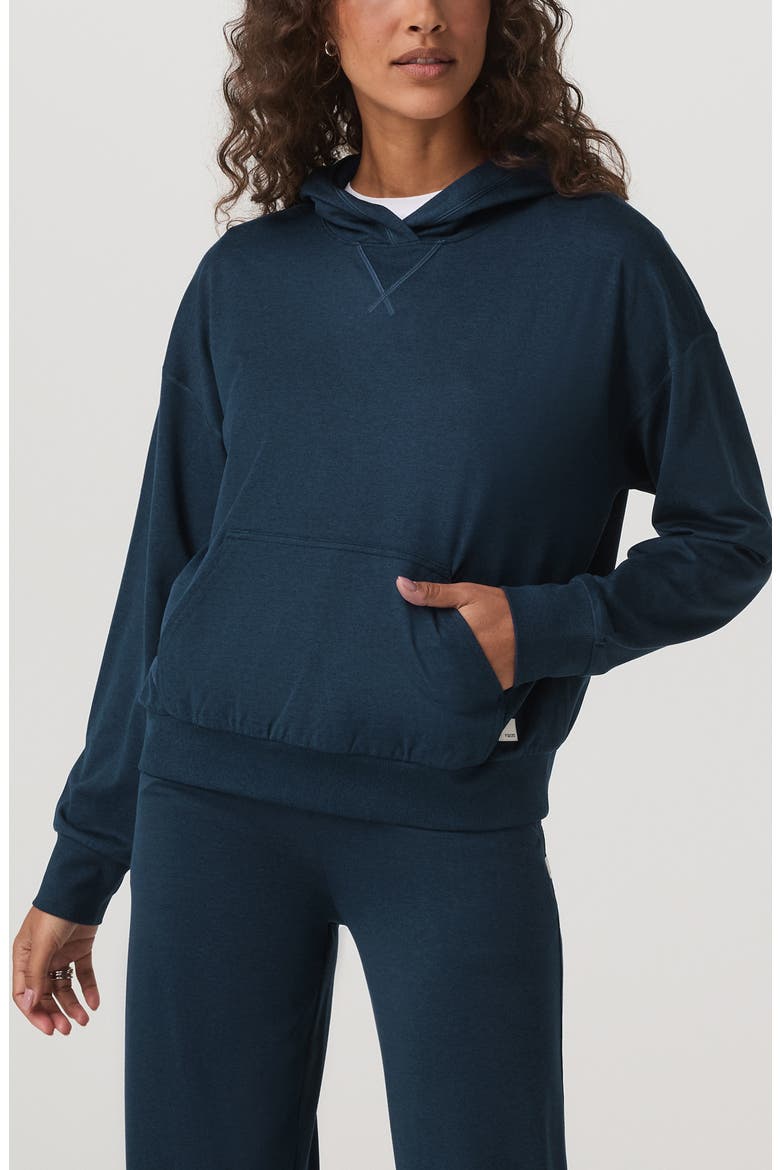 Halo Modern Relaxed Hoodie, Main, color, BLUE COAST HEATHER