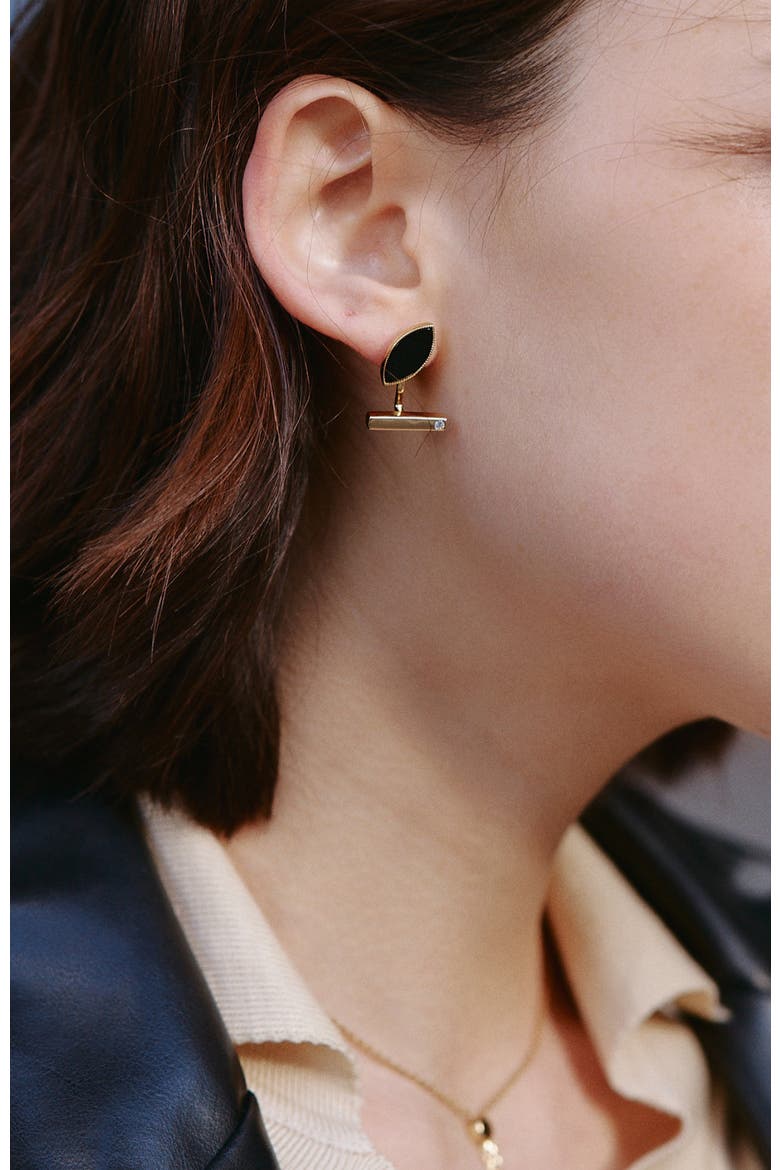 Eyes Earrings, Alternate, color, Black & Gold