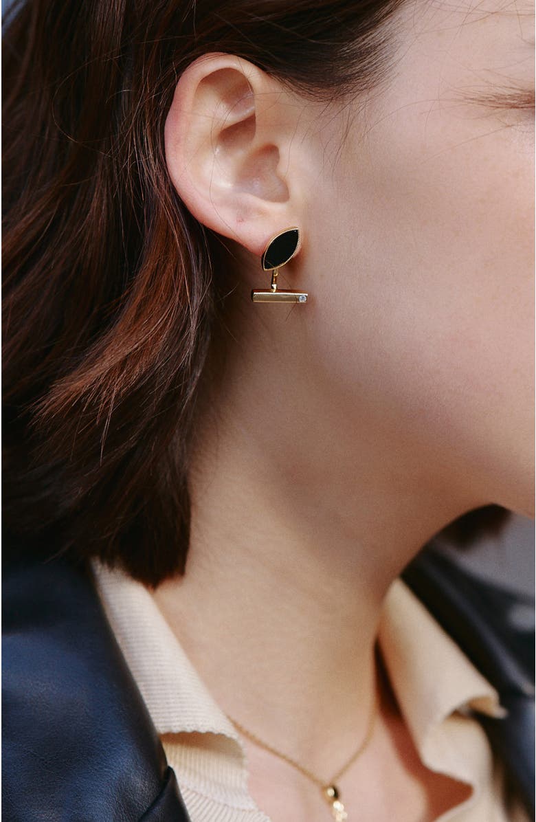 RC RETRO CHIC Eyes Earrings, Alternate, color, Black & Gold