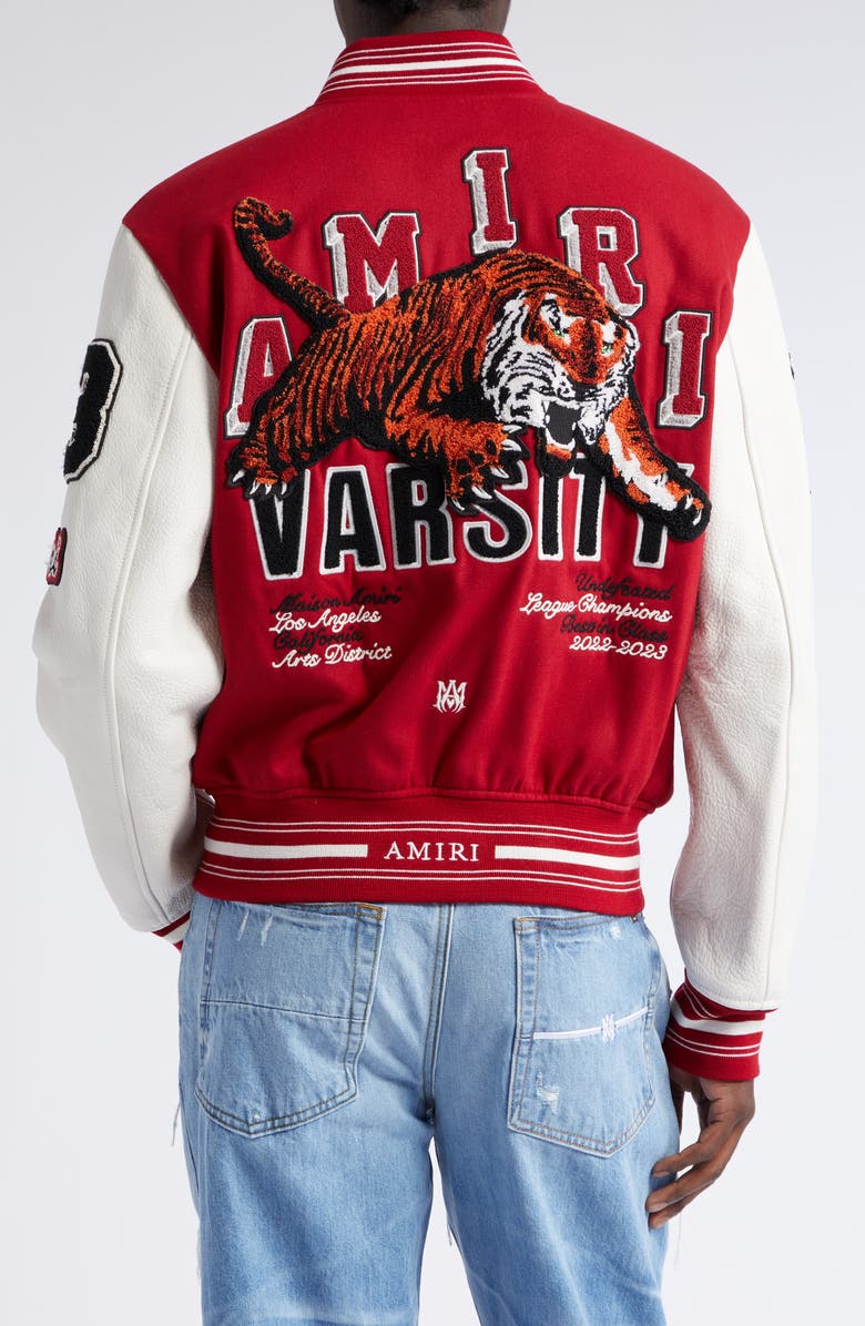 AMIRI Tiger Patch Varsity Jacket, Alternate, color, 