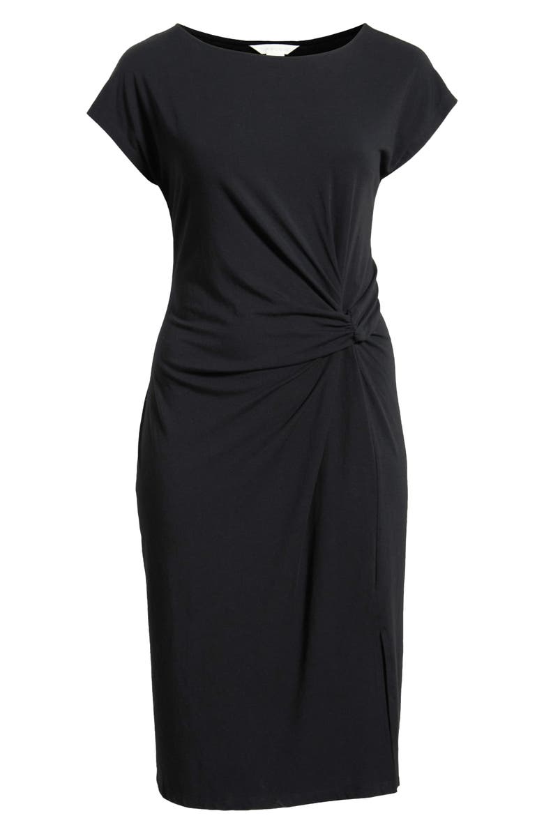 Caslon<sup>®</sup> Twist Cotton Blend Knit Midi Dress, Alternate, color, 