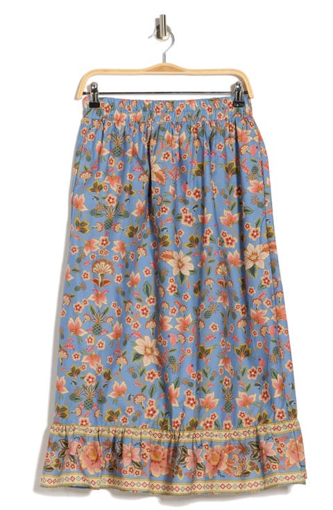 Ruffle Hem Cotton Poplin Skirt