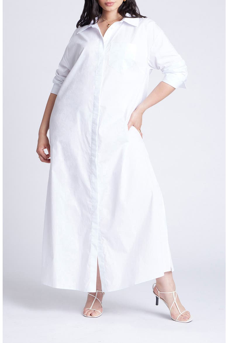 Maxi Shirtdress, Main, color, WHITE