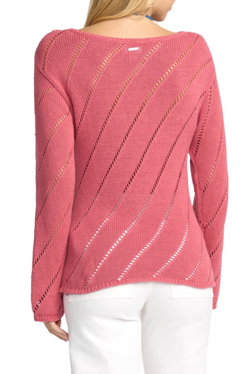 Billabong Sun Lum Open Stitch Sweater In Pink