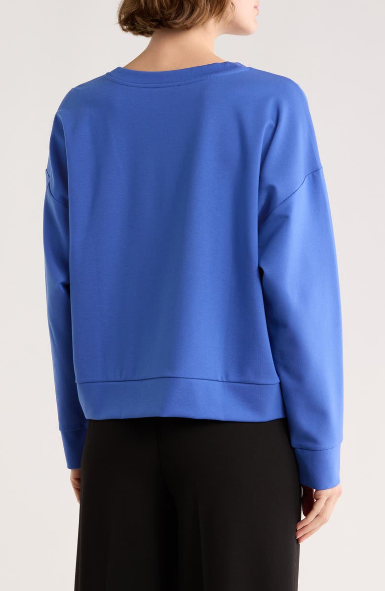 Eileen Fisher Round Neck Boxy Top, Alternate, color, Blue Star