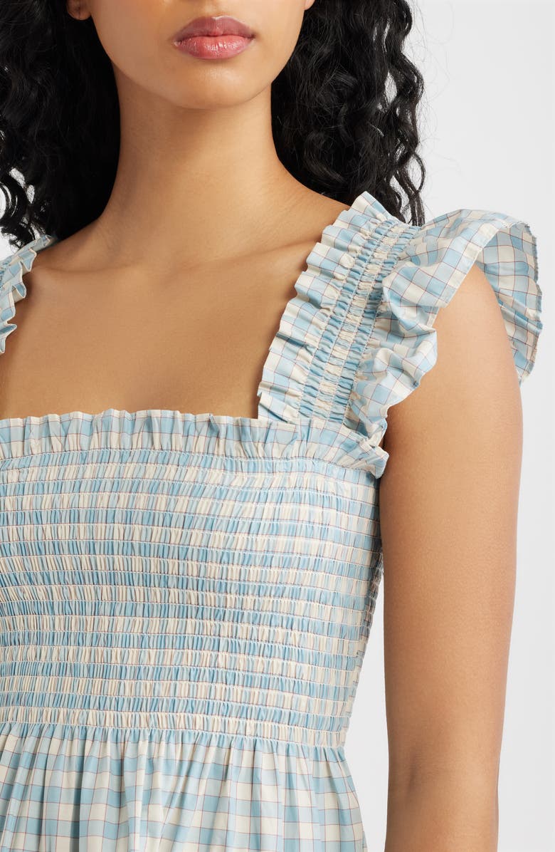 Hill House Home The Nap<sup>®</sup> Pleated Fit & Flare Minidress, Alternate, color, Blue/ Red Gingham
