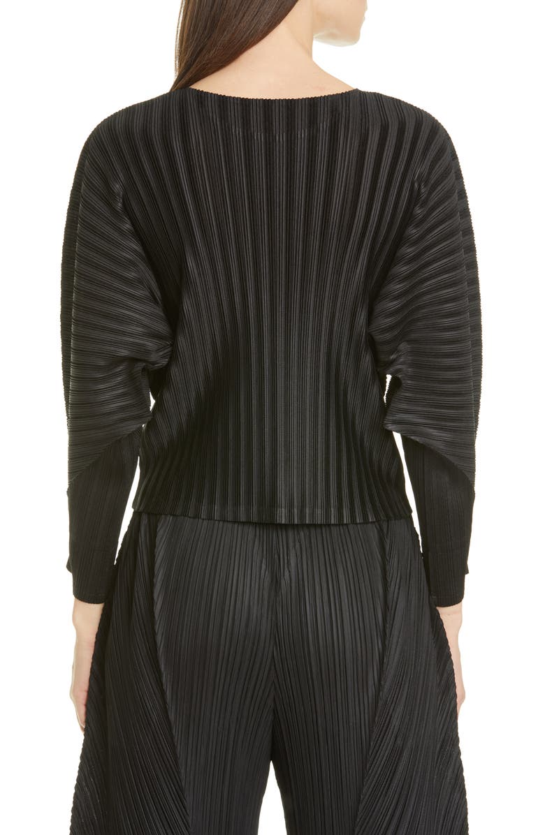 Pleats Please Issey Miyake Pleated Dolman Sleeve Top, Alternate, color, 