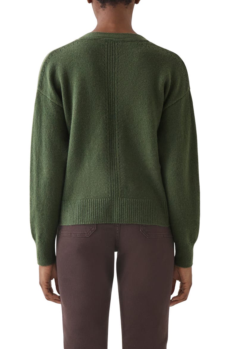 Pami Lambswool Cardigan, Alternate, color, DARK KHAKI