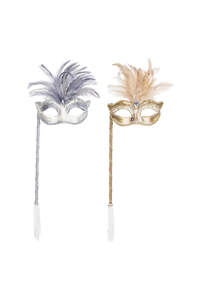 Masquerade Stick with Costume Mask Assortment of 2, Main, color, Gold