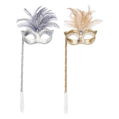 Masquerade Stick with Costume Mask Assortment of 2
