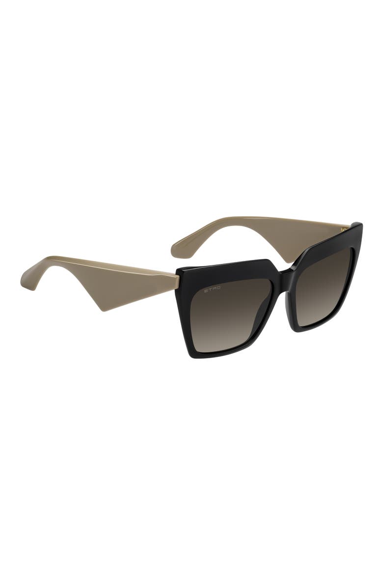 58mm Rectangular Sunglasses, Alternate, color, BLACK BEIGE/ BROWN SF