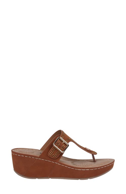 Gc Shoes Alani Wedge Sandal In Cognac
