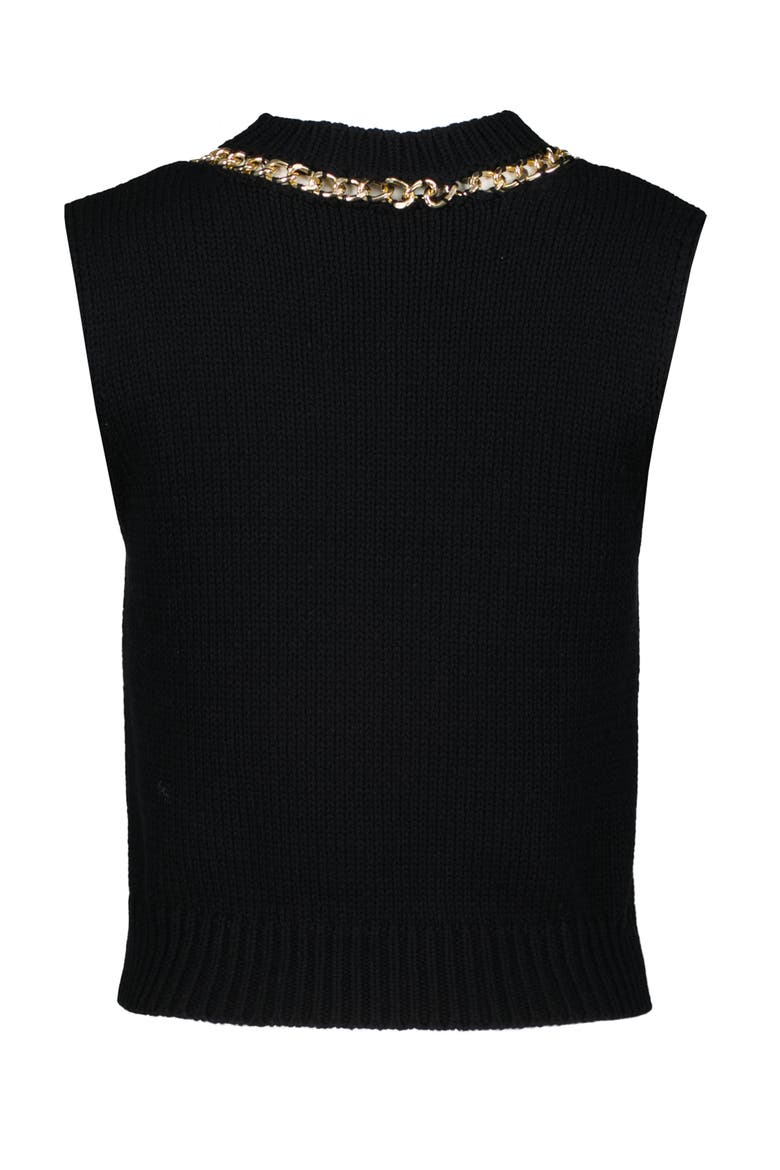 Savoy Chain Detail Sweater Tank, Alternate, color, Black
