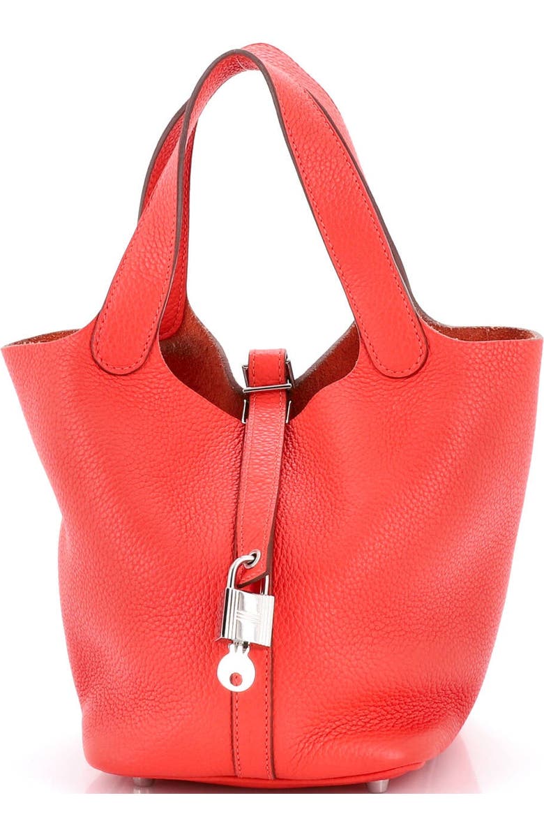 Pre-Owned Hermes Picotin Lock Bag Clemence PM, Main, color, Rouge Pivoine