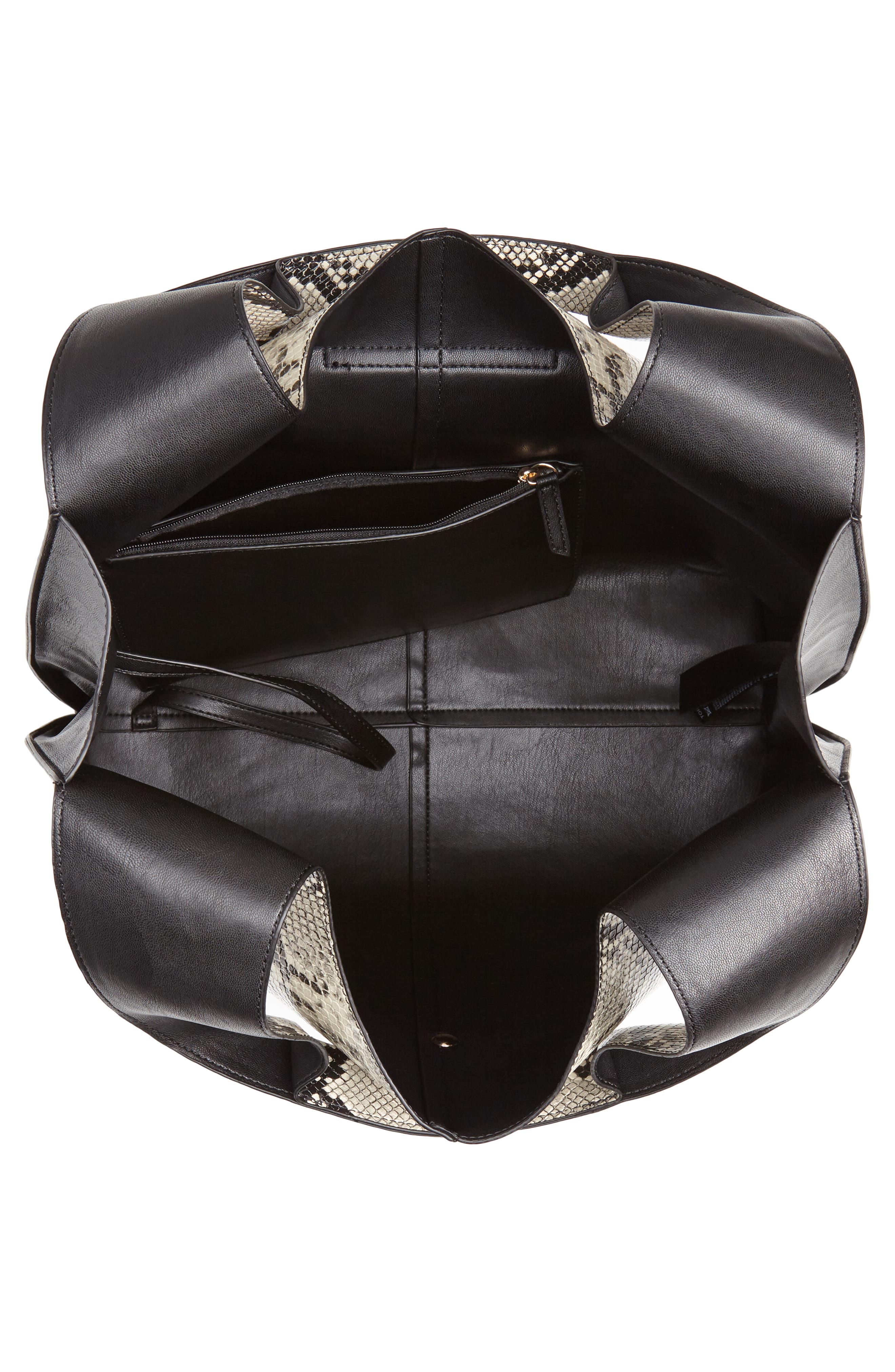 Topshop Haya Faux Snakeskin Hobo Bag, Alternate, color, 