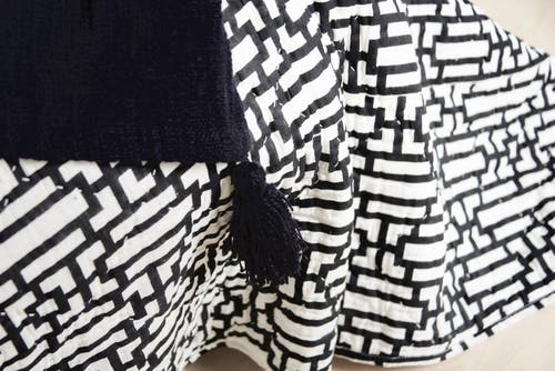 Carol & Frank Naya Geometric Cotton Standard Pillow Sham In Black