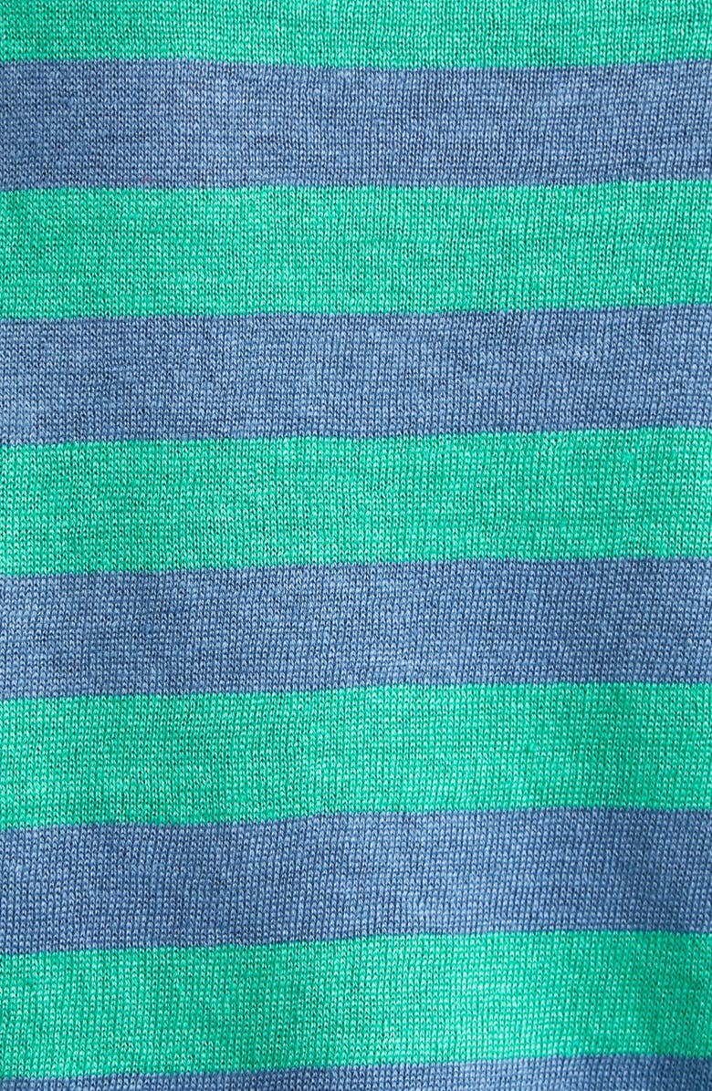 YanYan Embroidered Stripe Linen Sweater, Alternate, color, Denim/ Peppermint