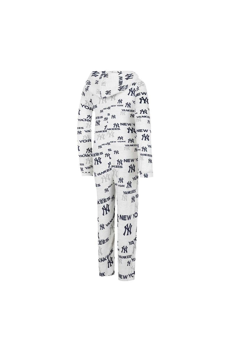 Women's Concepts Sport White New York Yankees Docket Microfleece Union Hooded Zippered Onesie, Alternate, color, White